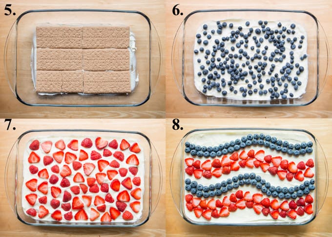 how to make 4th of July icebox cake steps 5-8