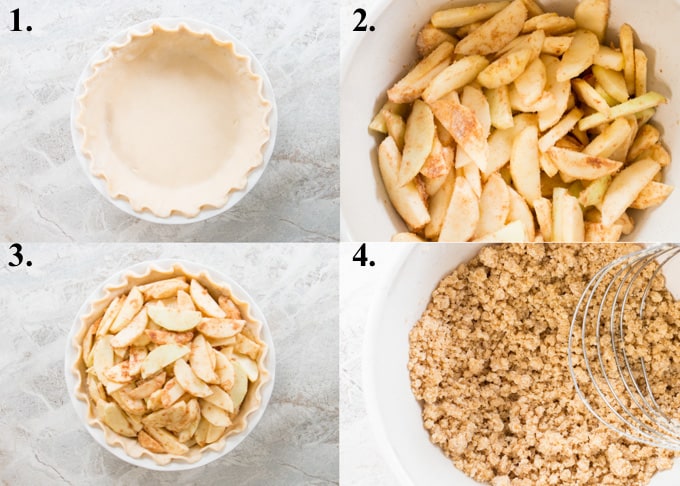 how to make Dutch apple pie steps 1-4