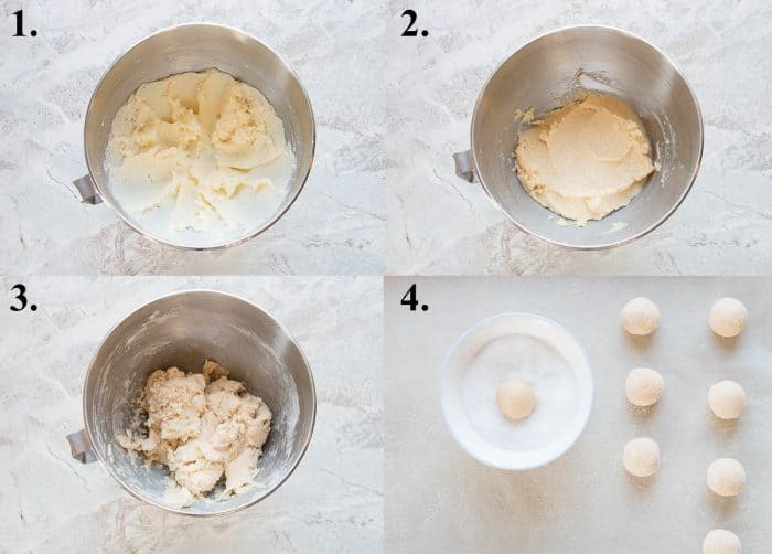 steps 1-4 on how to make thumbprint cookies