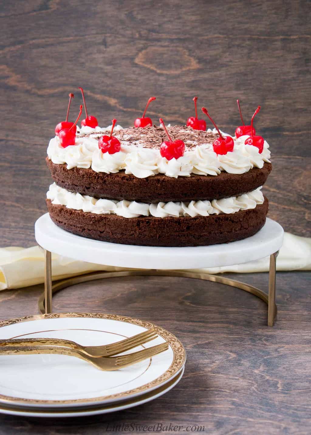 Buy/Send Black Forest Cake with Yellow Roses Online- Winni | Winni.in