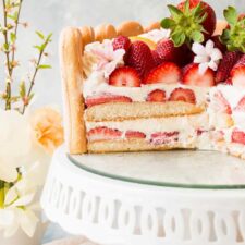 Strawberry Lemon Charlotte Cake-image
