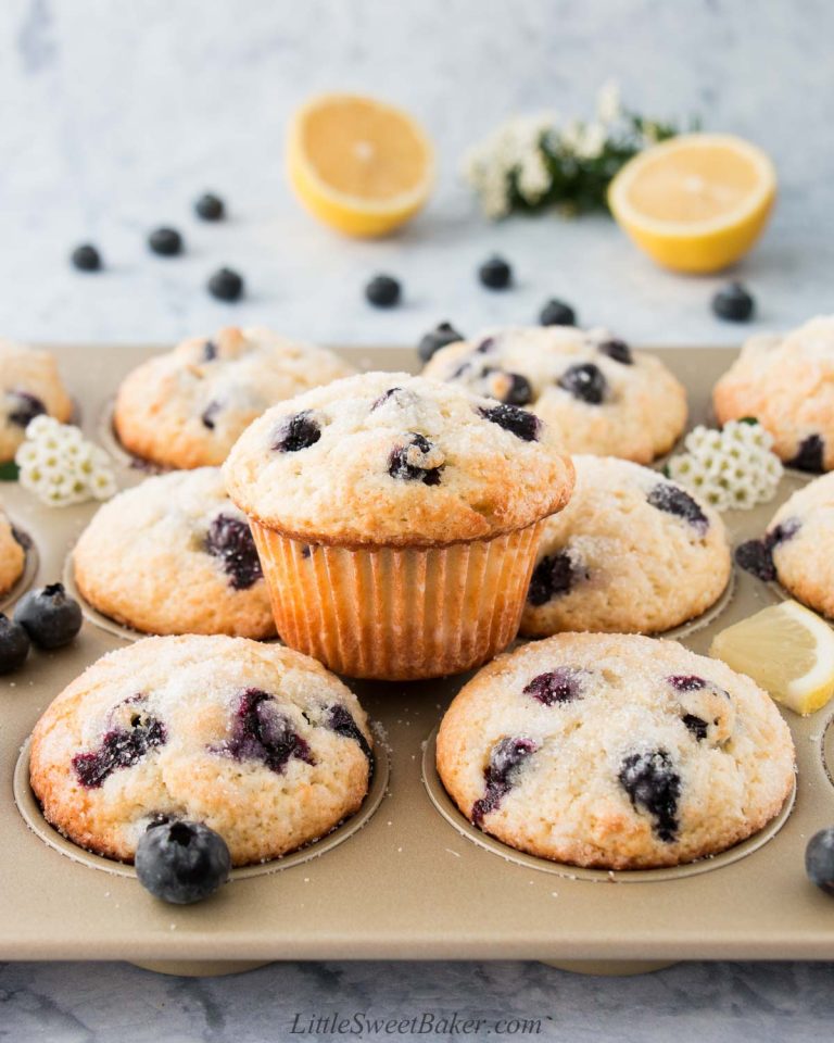 Best Lemon Blueberry Muffin Recipe - Little Sweet Baker