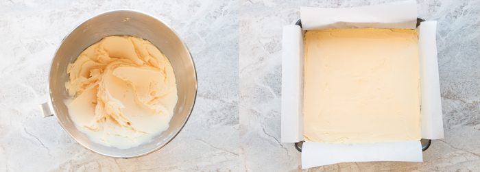 making custard buttercream filling for Nanaimo bars