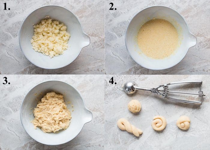 picture collage of how to make Italian Easter cookies