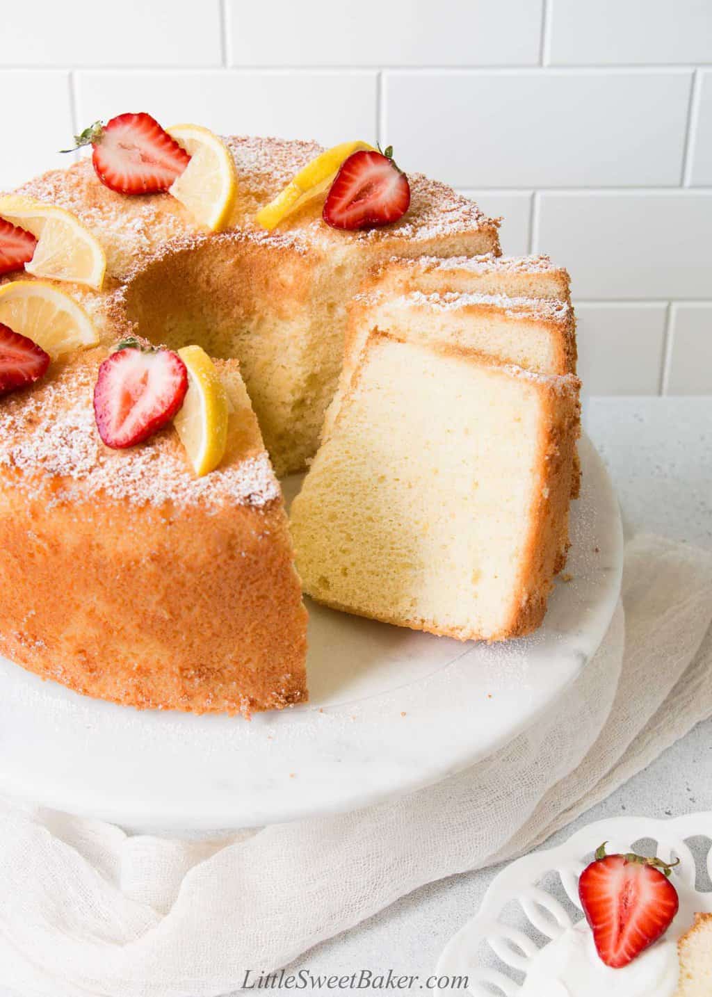 Lemon Chiffon Cake - Little Sweet Baker
