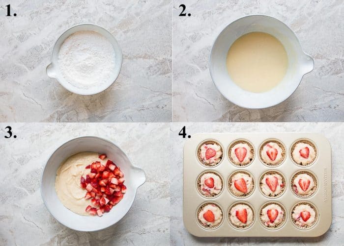 how to make strawberry muffins image collage