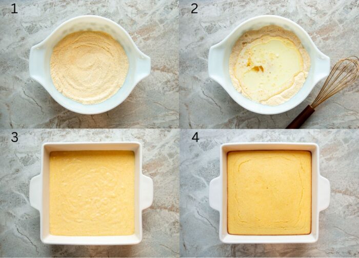 process shots of how to make buttermilk cornbread