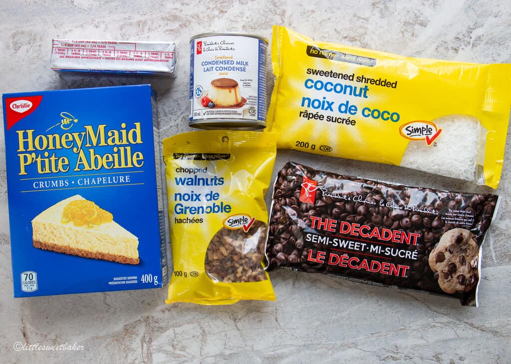 ingredients needed to make magic cookie bars