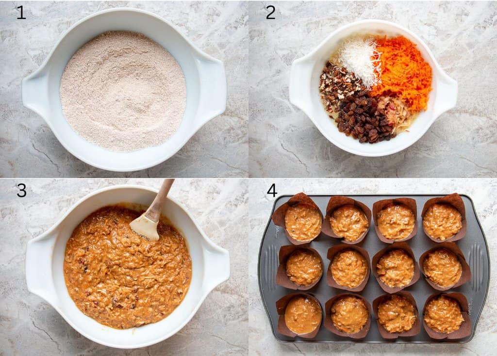 process pictures of how to make morning glory muffins