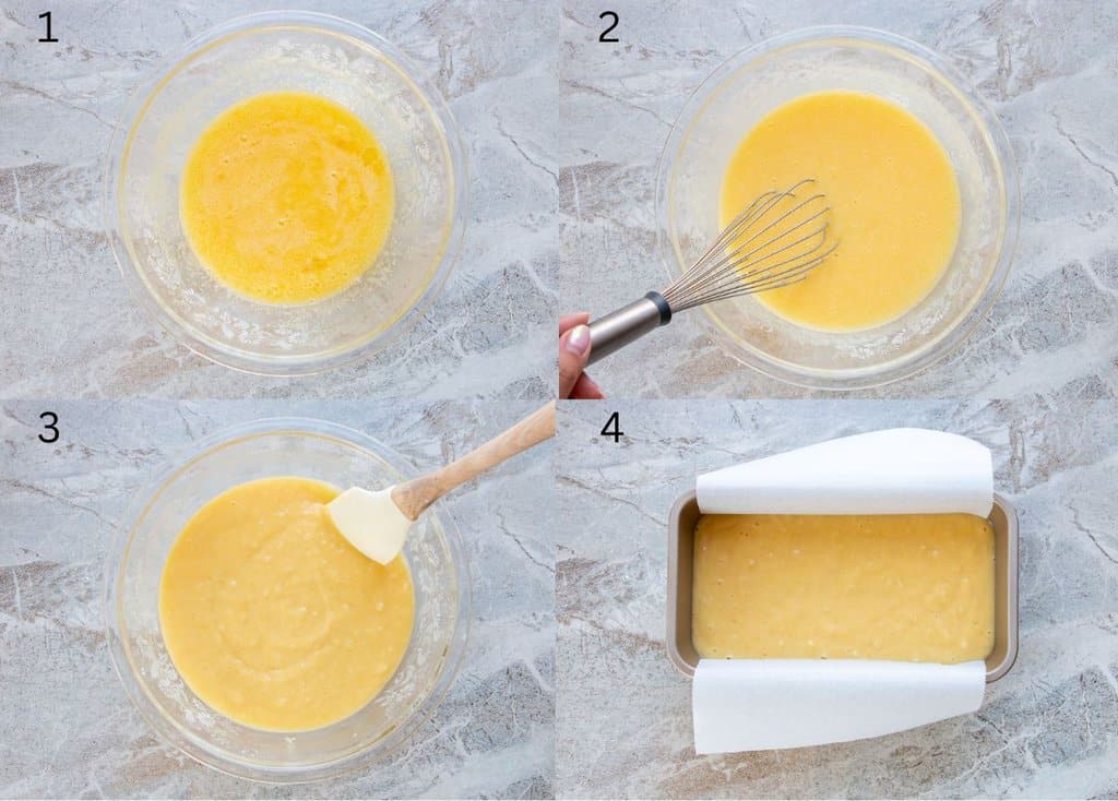 picture collage of how to make French yogurt cake