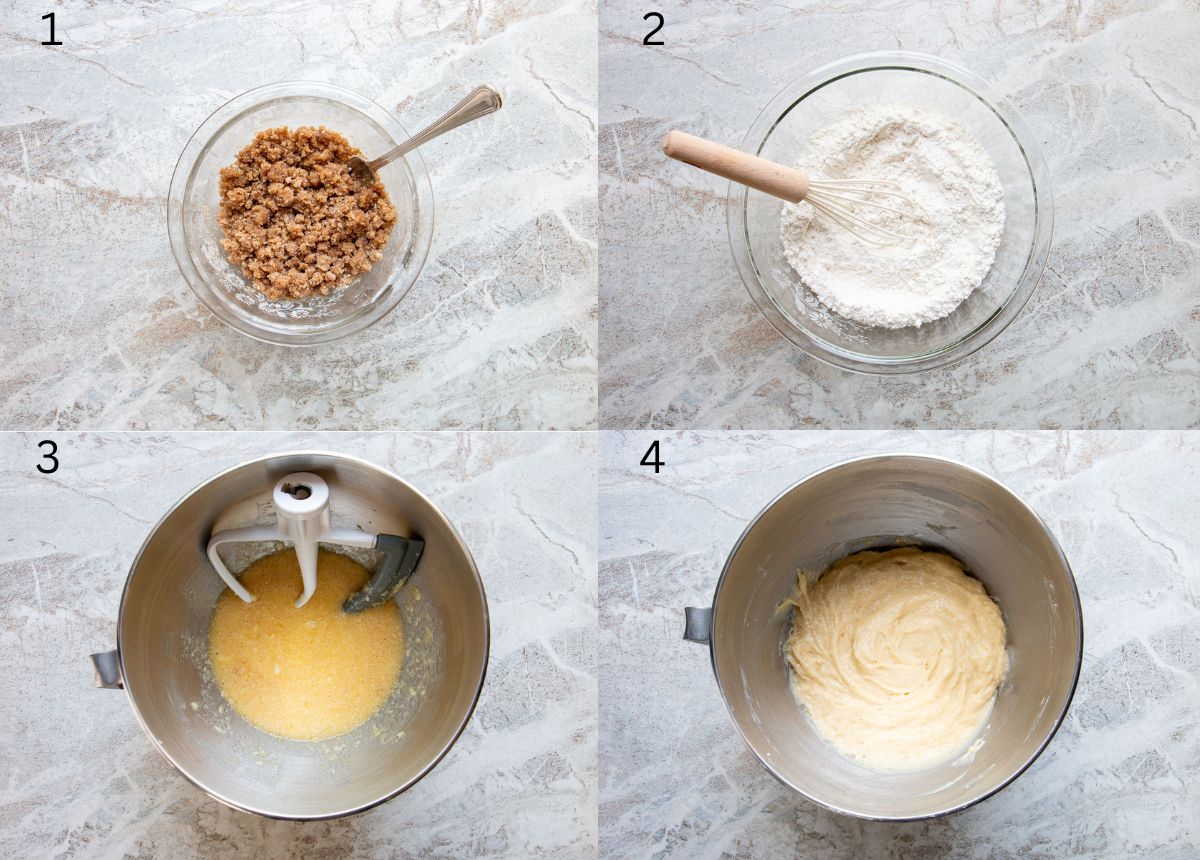 process shots of how to make coffee cake