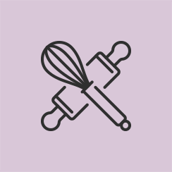 Whisk and Rolling Pin Icon