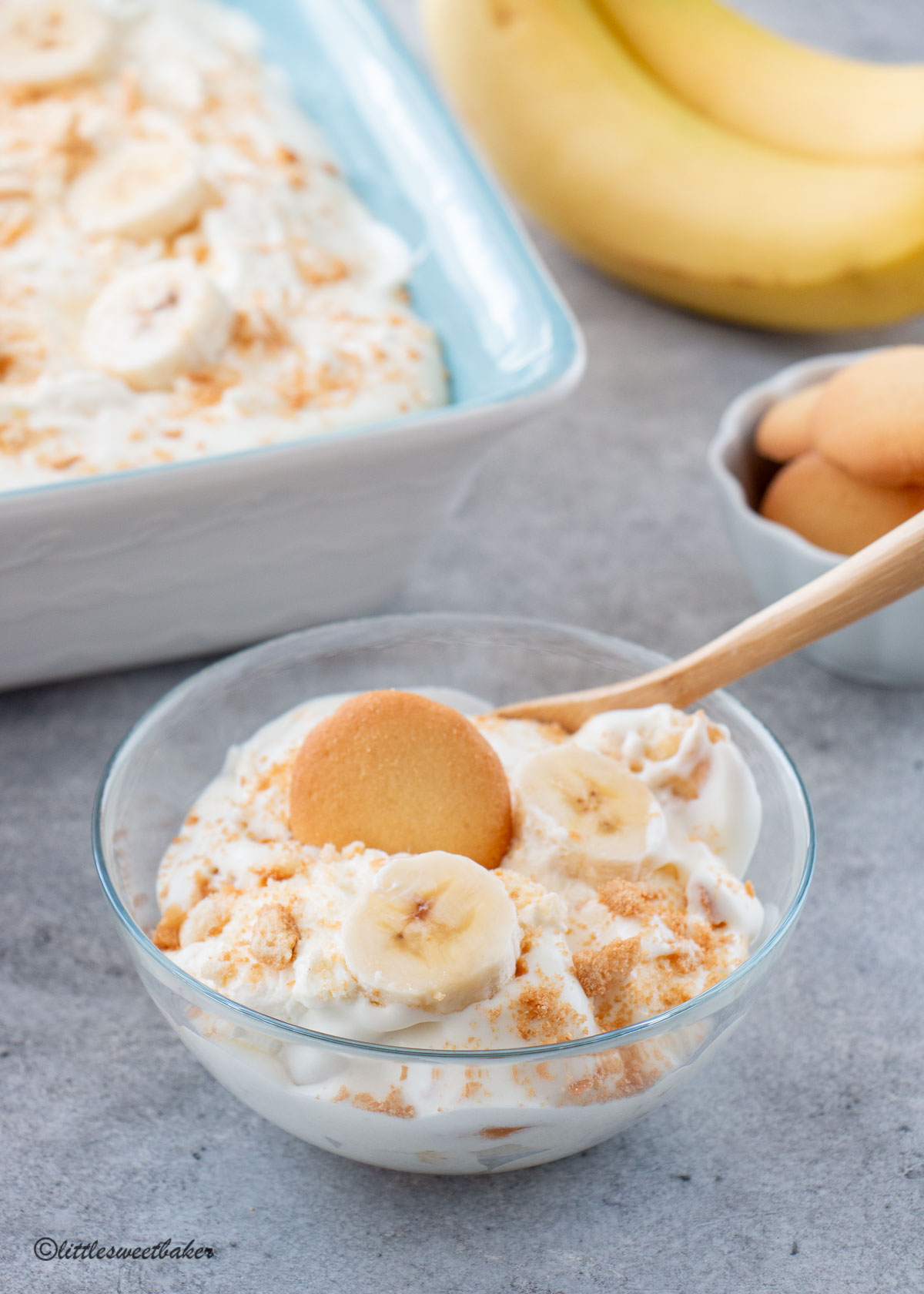 A bowl of homemade Magnolia Bakery's banana pudding.