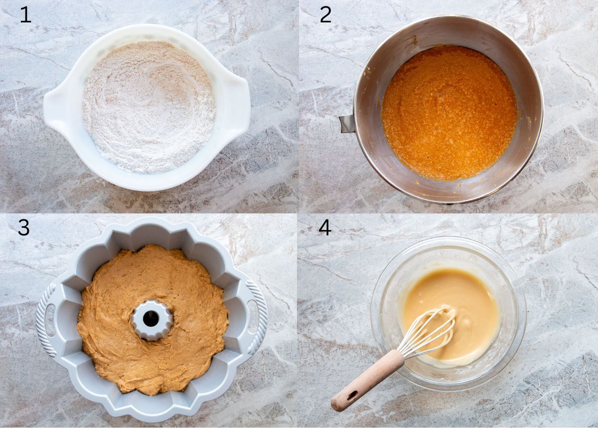 process pictures of how to make a sweet potato cake