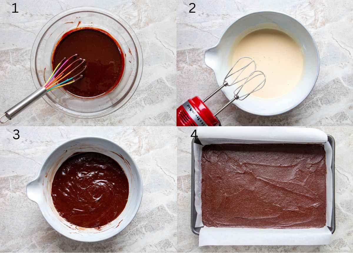 a picture collage of how to make cosmic brownies