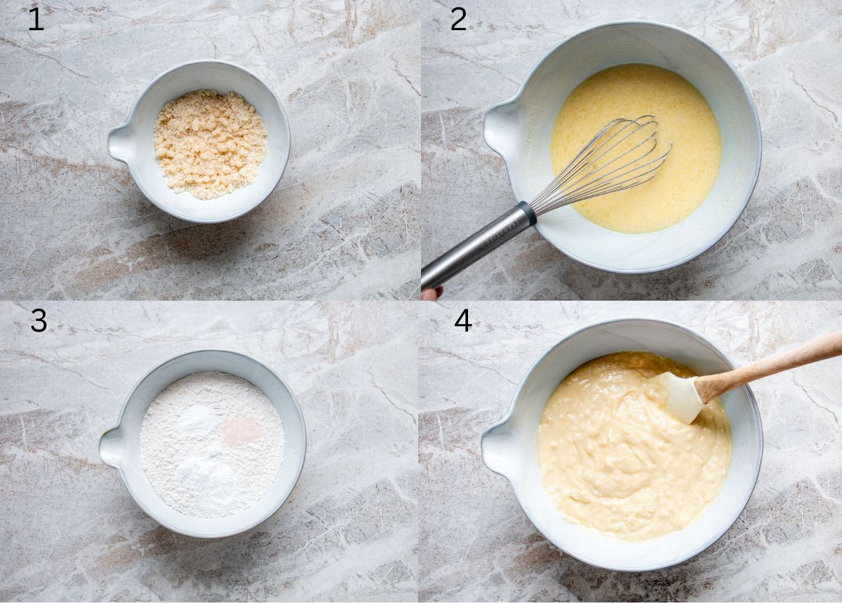 process shots of how to make lemon muffins