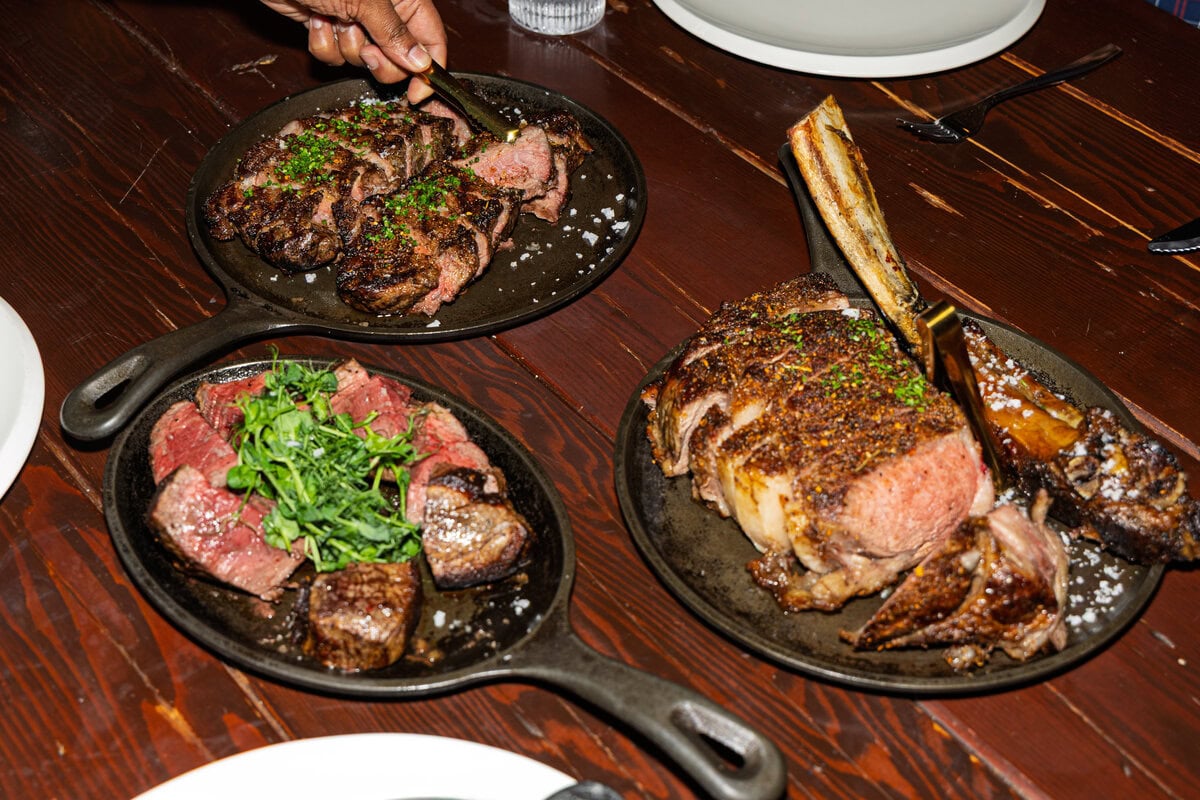 Steaks 3-ways from Sim's Steakhouse in Charlottetown, PEI.