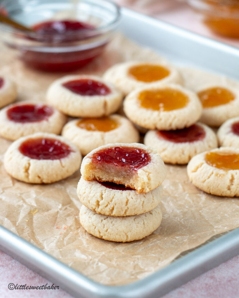 Almond Flour Thumbprint Cookies - Little Sweet Baker
